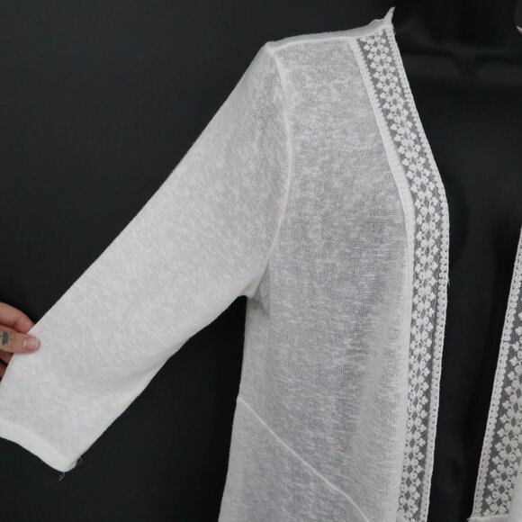 Torrid Cardigan Womens 0 White Boho Ethereal Resort Coastal Crochet Grannycore - Picture 6 of 16